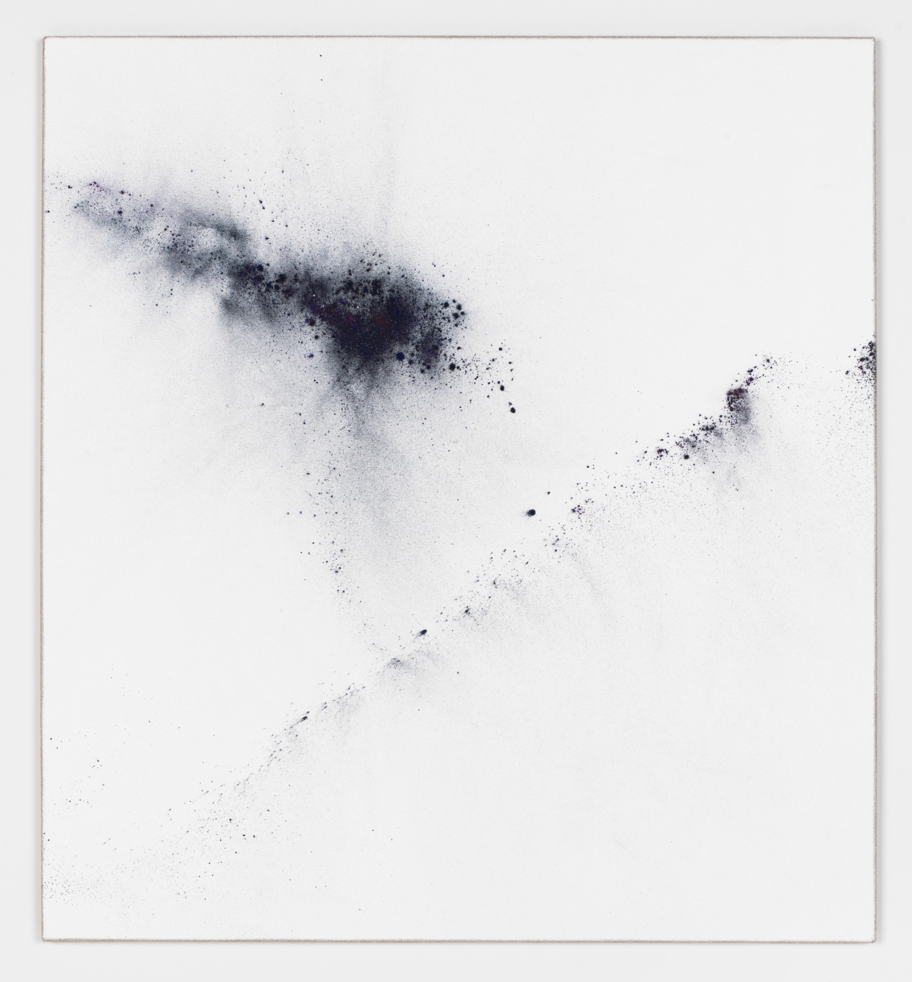 Thilo Heinzmann, O.T., 2016, oil, pigment on canvas, 116 x 106 x 8,5 cm, behind acrylic glass
