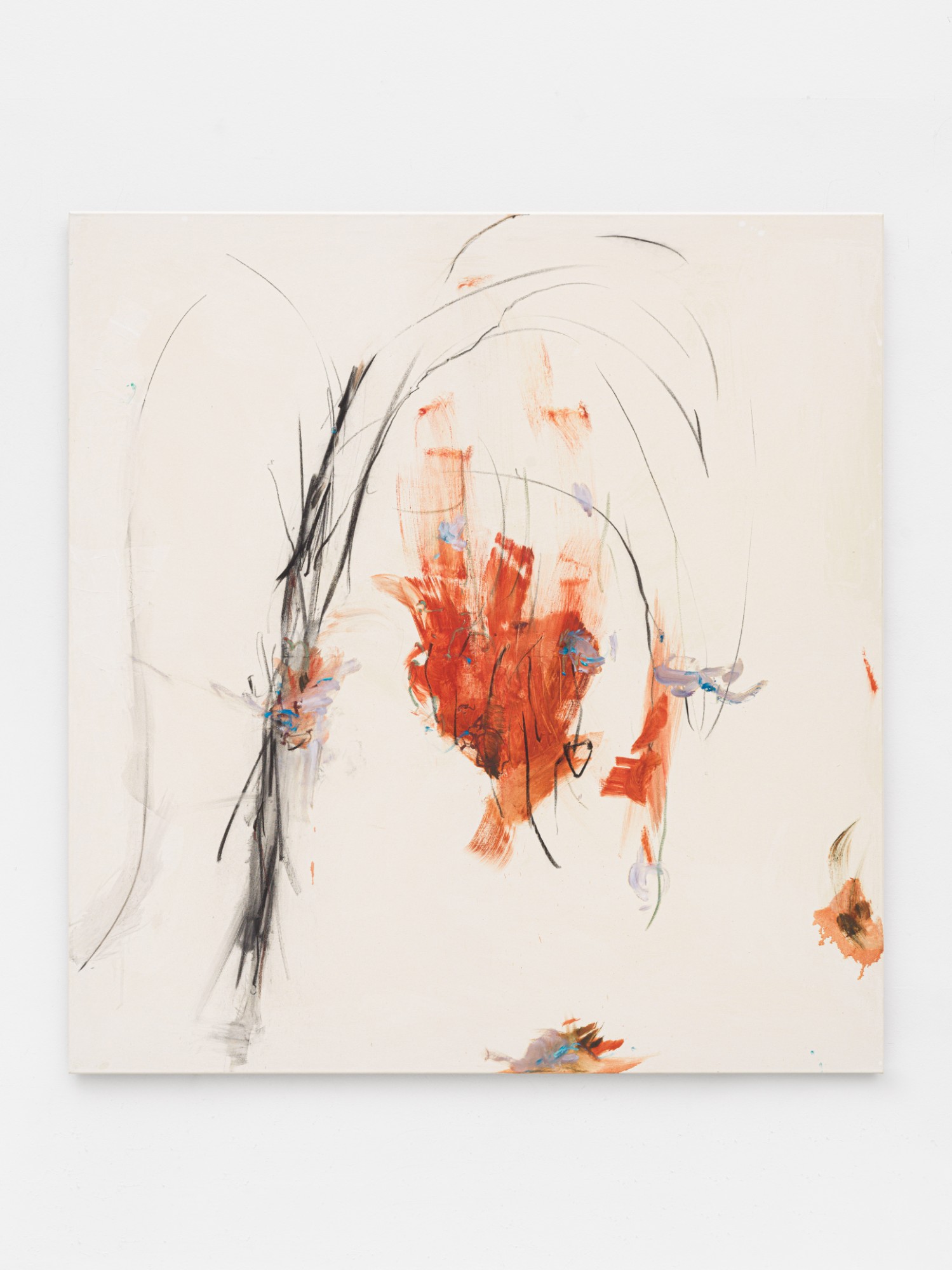 Hinako Miyabayashi, Cranberry's Heartbeat, 2023, oil and paper (tissue paper), on canvas, 190 x 180 cm