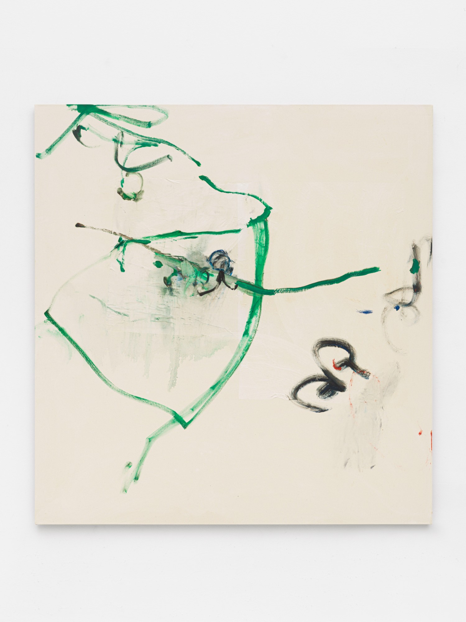 Hinako Miyabayashi, Naked Green, 2023, oil and paper (tissue paper) on canvas, 190 x 180 cm