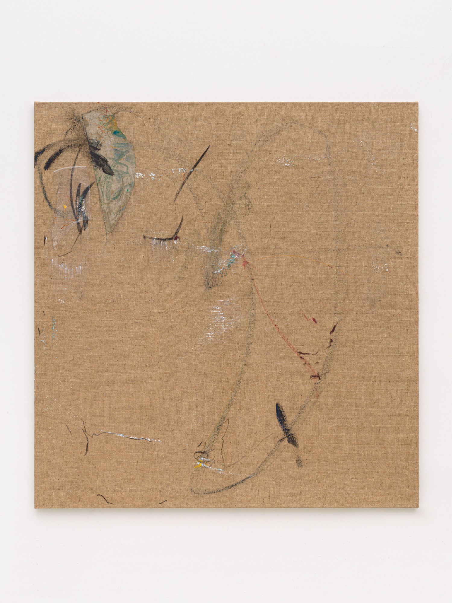 Hinako Miyabayashi, Seeds of a Letter, Fragments of Chocolate, 2023, oil and canvas on jute, 190 x 180 cm